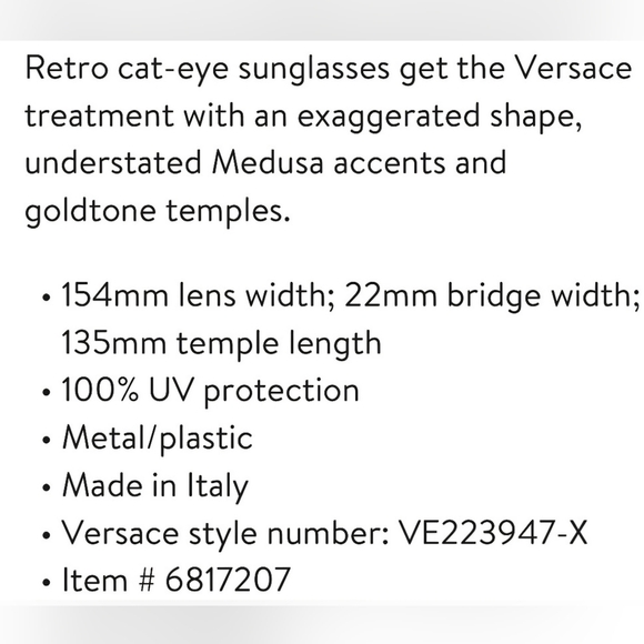 Authentic Versace Gold-Trimmed Black Sunglasses - Picture 7 of 7